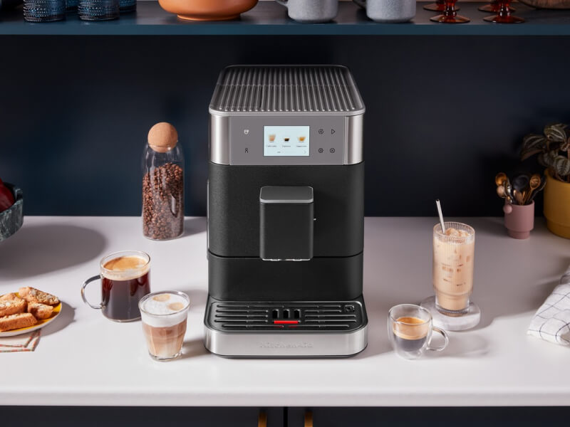 Black KitchenAid® fully automatic espresso machine