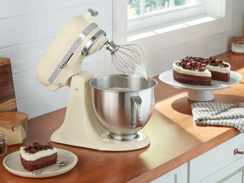 Whipping egg whites in KitchenAid® stand mixer with wire whip