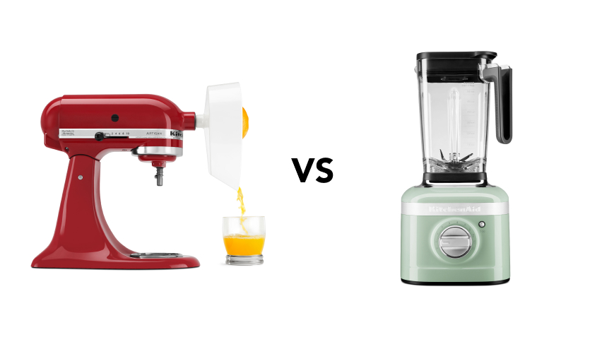 Image with stand mixer with citrus attachment vs blender