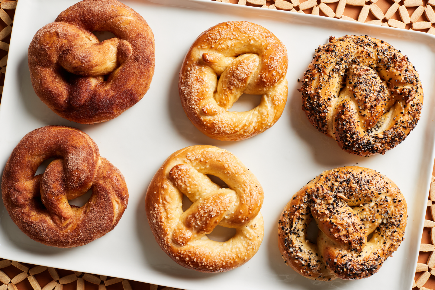 Six assorted soft pretzels