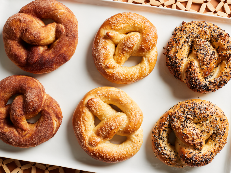 Six assorted soft pretzels
