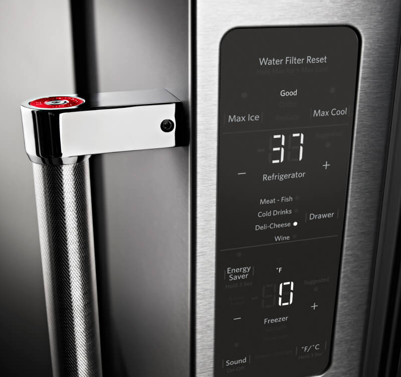 Digital temperature control panel set to 37°F