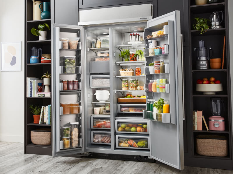 Organized side-by-side KitchenAid® refrigerator