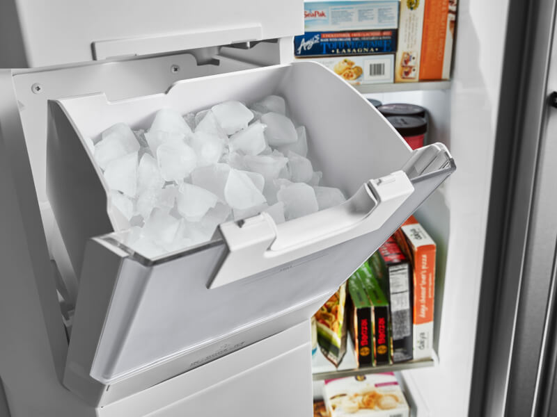 Ice in a refrigerator ice maker