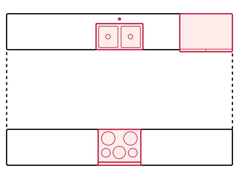 Galley kitchen infographic