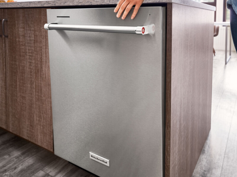 Stainless steel KitchenAid® built-in dishwasher