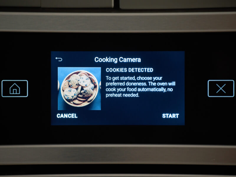 Cooking Camera settings for cookies on a KitchenAid® wall oven touch screen