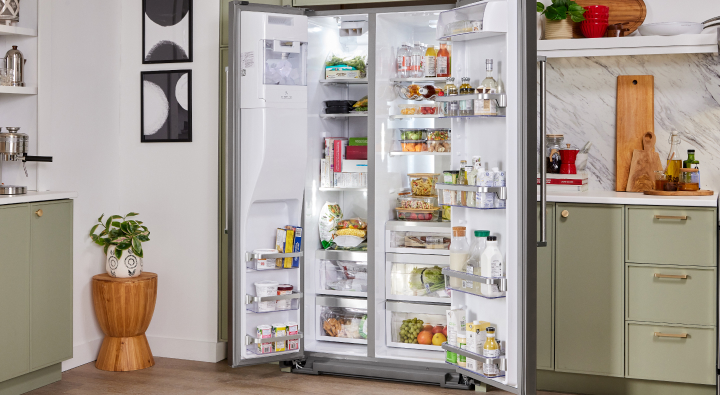 Open side-by-side refrigerator
