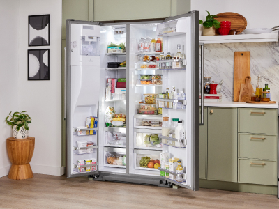 Open side-by-side refrigerator