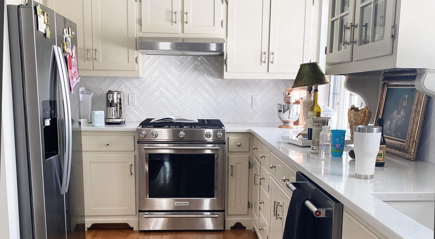 A small kitchen with KitchenAid® appliances strategically placed throughout
