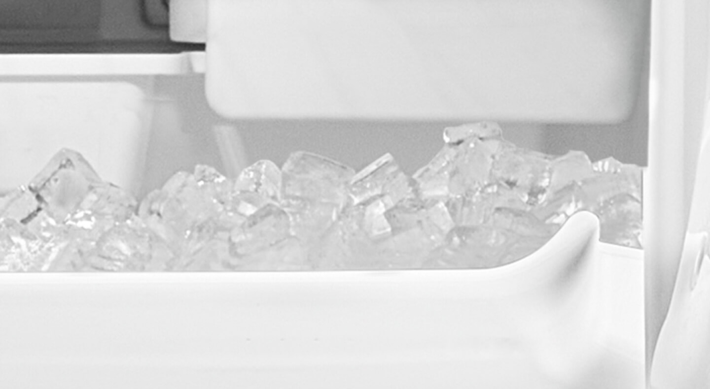 Close-up of ice in an ice maker 