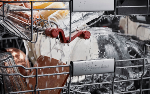 Dishes washing in a dishwasher