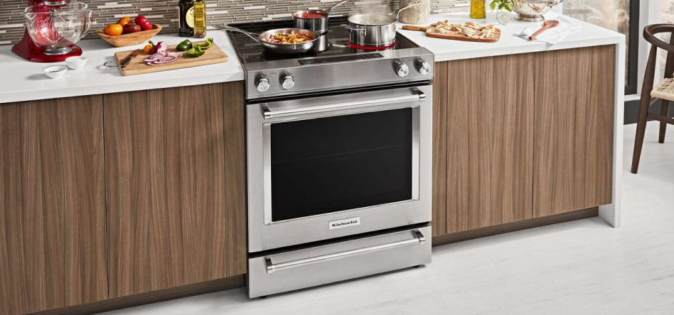 KitchenAid® gas range in a modern kitchen