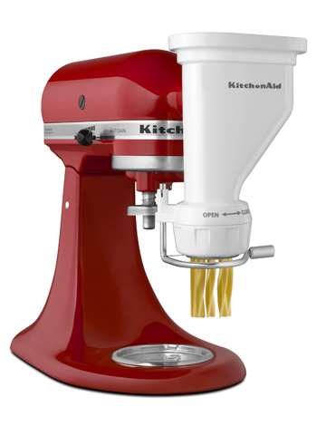 The KitchenAid® Gourmet Pasta Press Attachment. 