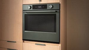 A Juniper wall oven built into a kitchen wall