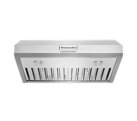 A stainless steel KitchenAid® hood
