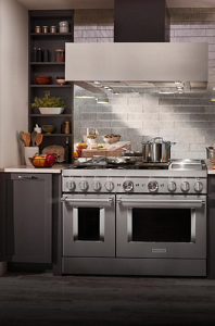 A commercial-style range from KitchenAid brand