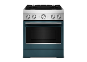 A KitchenAid® 30" Dual-Fuel Commercial-Style Range with No Preheat Air Fry Mode