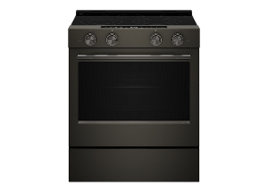 A KitchenAid® 30" Smart Electric Slide-In Range with Two Even-Heat™ Hyper Elements 