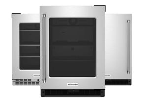 Multiple KitchenAid® undercounter refrigerators in a row