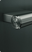 A close up of the handle on a Juniper oven.