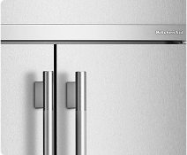 A stainless steel refrigerator.