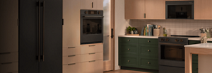 KitchenAid® wall oven, range and microwave in a kitchen environment with the iF Design Award 2026 badge on top. 