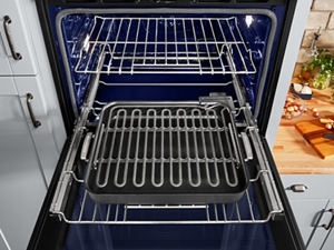 Open oven with clean interior