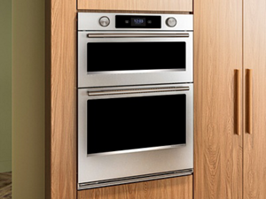 Combination wall oven in a modern kitchen