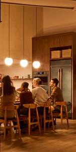 People sitting in a dining room
