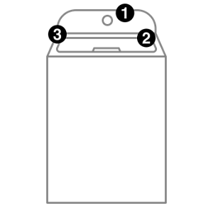 A washer with numbers indicating model number placement