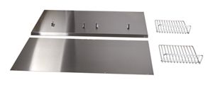 48" Range Hood Backguard Kit with Dual Position Shelf, Stainless Steel, fits JXW9048WP, Size: 20" H